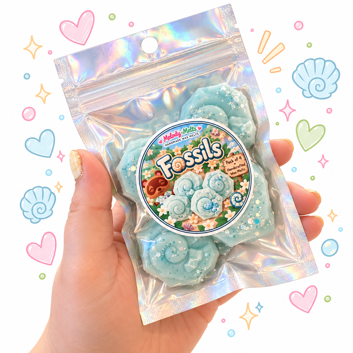 Fossils Wax Melts 🐌 | Random Scent | Handmade Wax Melts | Pack of 4