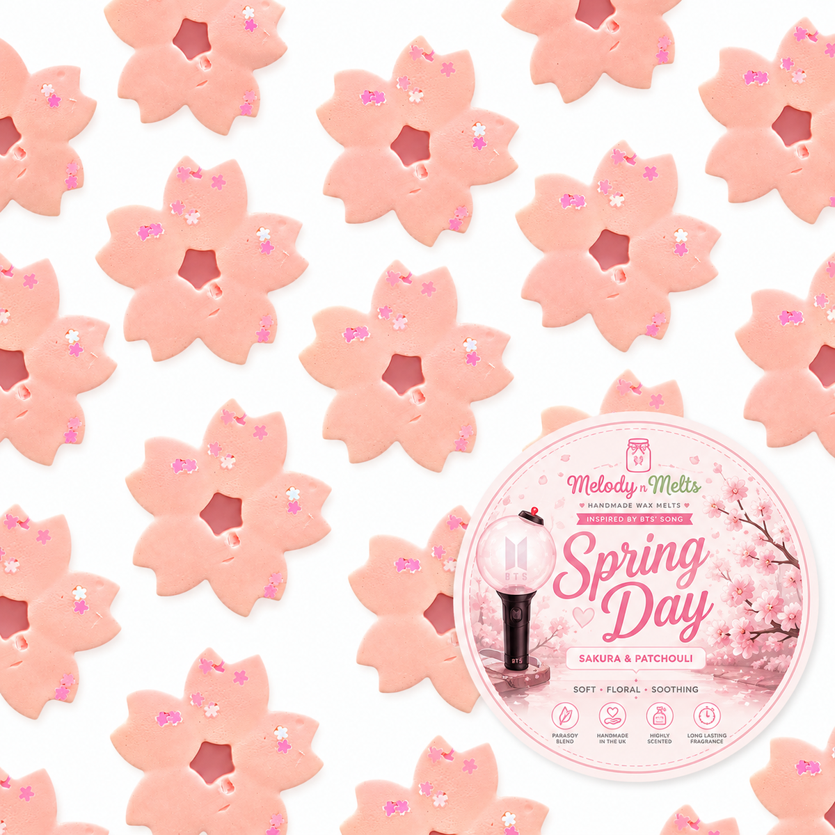 Spring Day Wax Melts | Sakura & Patchouli | BTS Inspired K-Pop Wax Melt