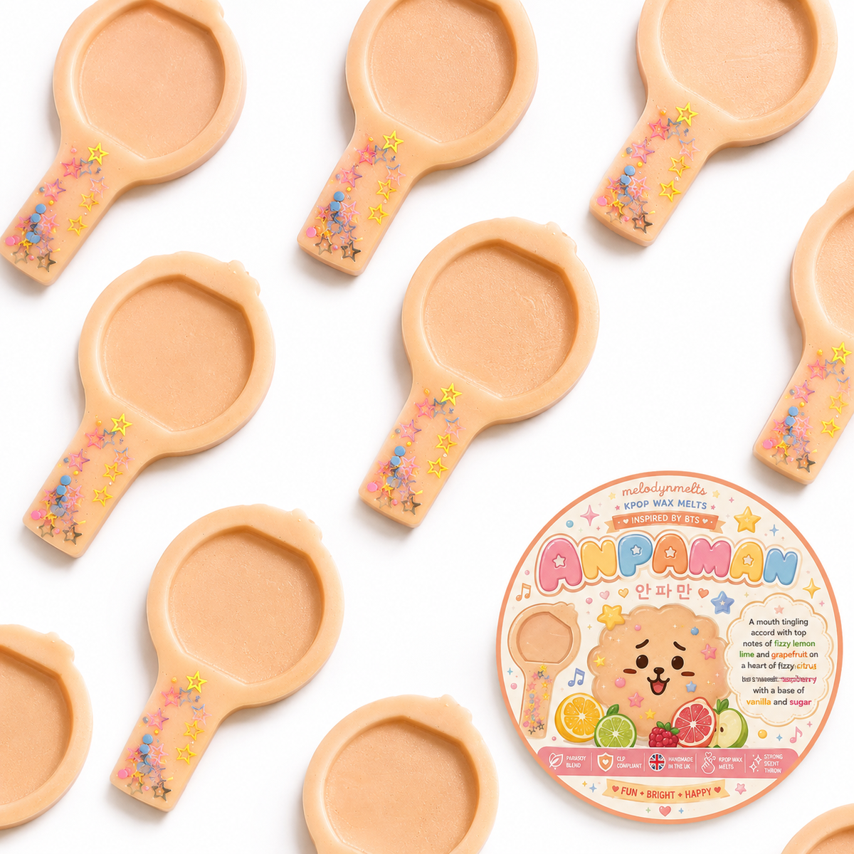 Anpaman Wax Melt | BTS Inspired K-Pop Wax Melt | Fizzy Lemon, Lime & Raspberry Scent |