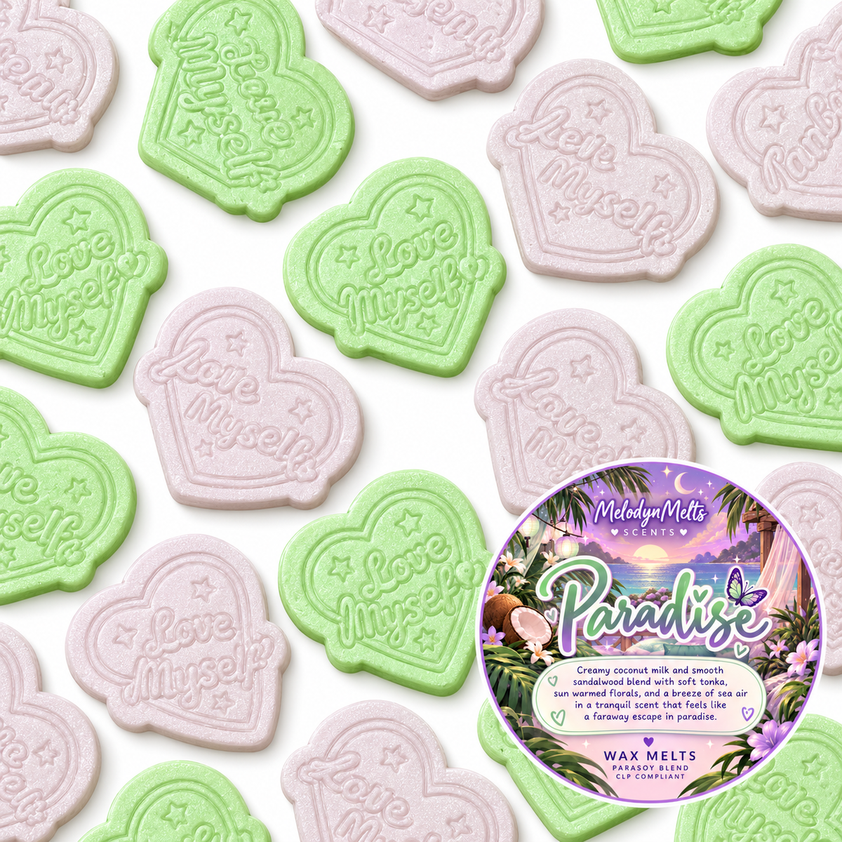 Paradise Wax Melts | Tropical Coconut & Sandalwood | Kpop Inspired Scent | MelodynMelts