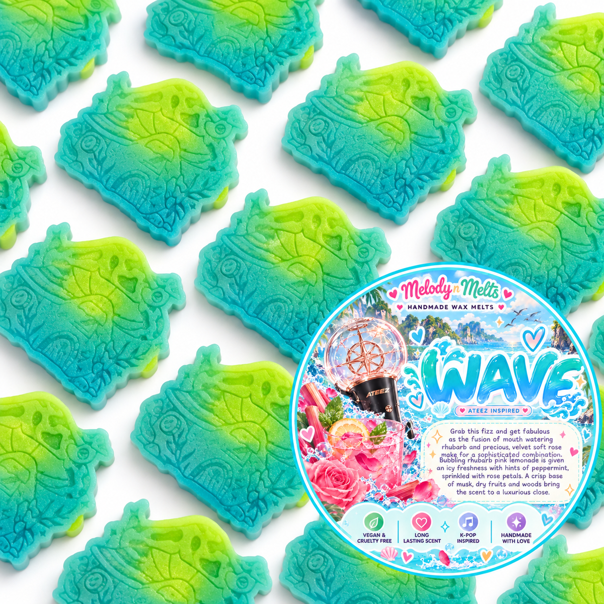 WAVE Wax Melt | ATEEZ Inspired | Rhubarb, Pink Lemonade & Rose