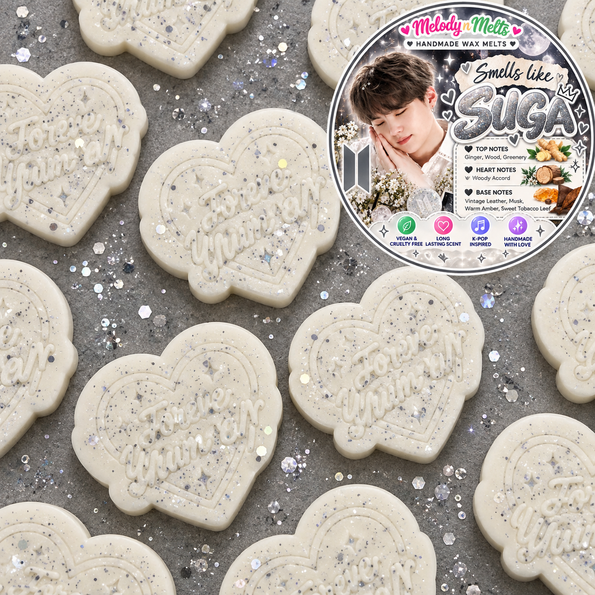 Smells Like SUGA Wax Melt | BTS Inspired | Ginger, Wood & Amber | Handmade K-Pop Wax Melt